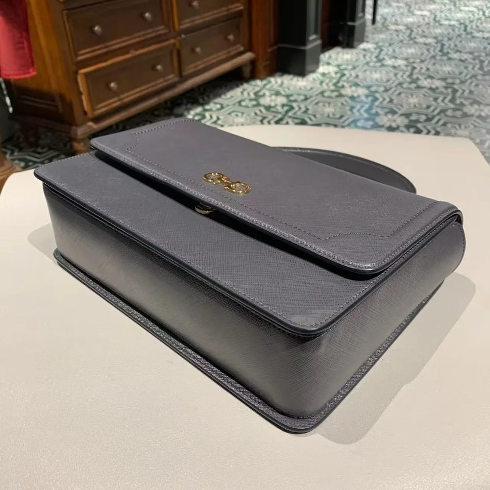 N16 Slightly Used Salvatore Ferragamo Grey Handbag Small - Picture 8 of 16